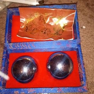 Silver Meditation Balls in Blue Box
